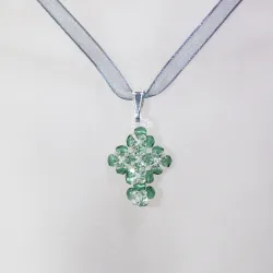 Pendant 45cm - Viridiana-Gray Organza - Pendant 45cm - Laiton argenté
